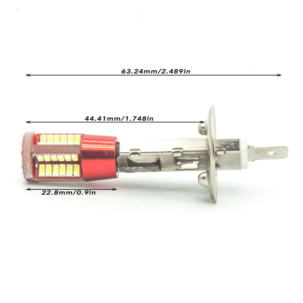 1 шт. H1 P14.5S светодиодный 57 светодиодный 3014 SMD дневные ходовые огни 12V Белый туман светильник s фар дальнего света лампы для автомобиля