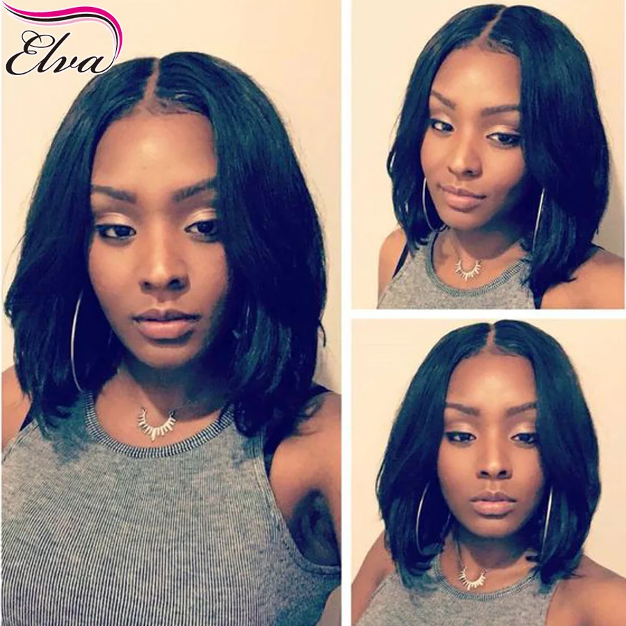 

8A Short Full Lace Front U Part Human Hair Wigs With Baby Hair Glueless Brazilian Short Bob Wigs Straight Virgin Human Hair Wigs