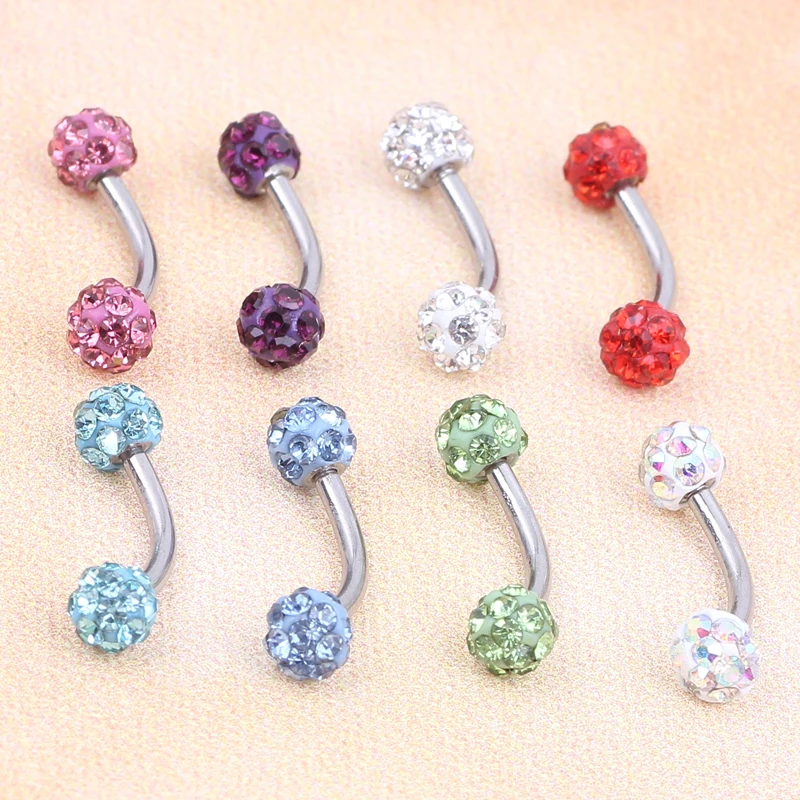 EVISPOL 10Pcs Eyebrow Piercing Jewelry Eyebrow Rings 16G