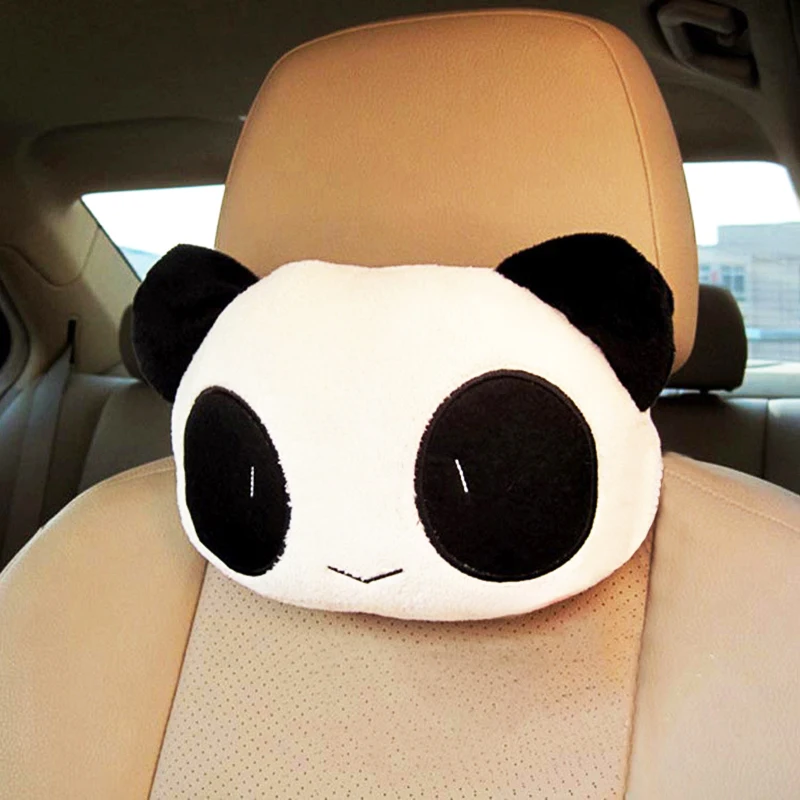 

Cartoon Panda Plush Auto Waist Cushion Car Seat Neck Head Rest Headrest Pillow 3D Style Automobile Seat Covers Car Styling