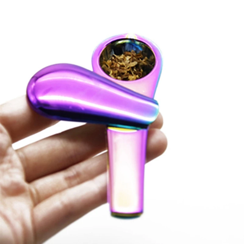

Smoking Pipe Metal Spoon Portable Creative Herbal Tobacco Pipe Cigarette Accessories Ignescent Chimney with Pipe Screens 2019