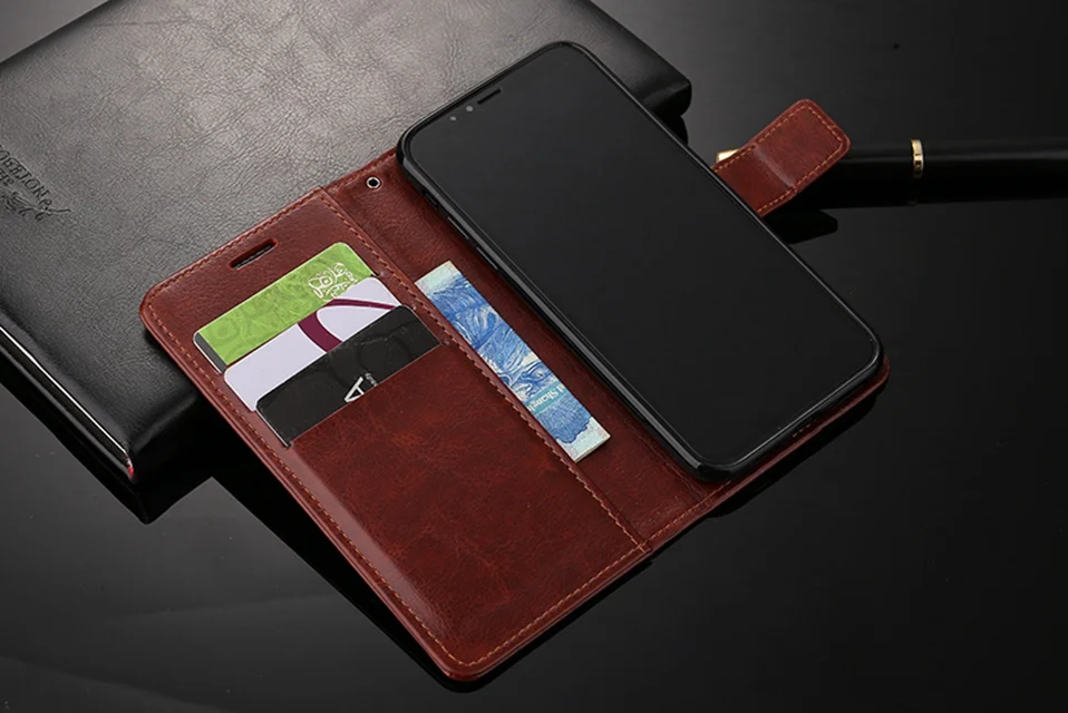 Leather Case For iPhone XS Max XR X Coque iPhone8 Wallet Luxury Flip Phone Case For iPhone X Xs 5 5S SE 6 6S 7 8 Plus Cover TPU  (9)
