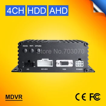 Высокое качество 2 ТБ HDD жесткий диск 4CH AHD Мобильный DVR H.264 720 P HD Автомобильный видеорегистратор для автомобиля Поддержка 128 г SD Card обнаружения...