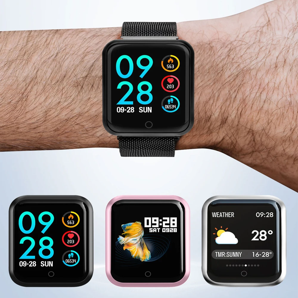 Sports IP68 Smart Watch Fitness Bracelet Activity Tracker Heart Rate Monitor Blood Pressure Men Women Smartwatch for Android IOS