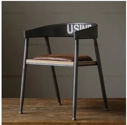 Iron bars do the old retro dinette antique wood chair parlor chair back