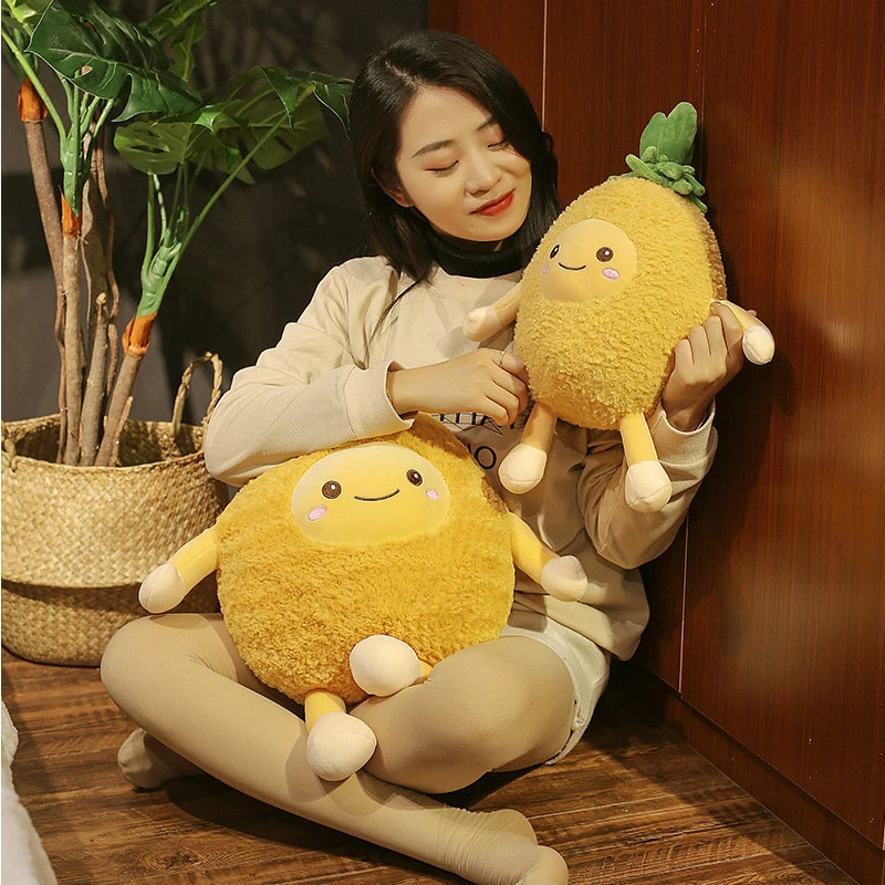 Kawaii Fuzzy Watermelon Cherry Pineapple Fruits Soft Plush Cute Toys Stuffed Dolls Pillow for baby kids children girl gifts