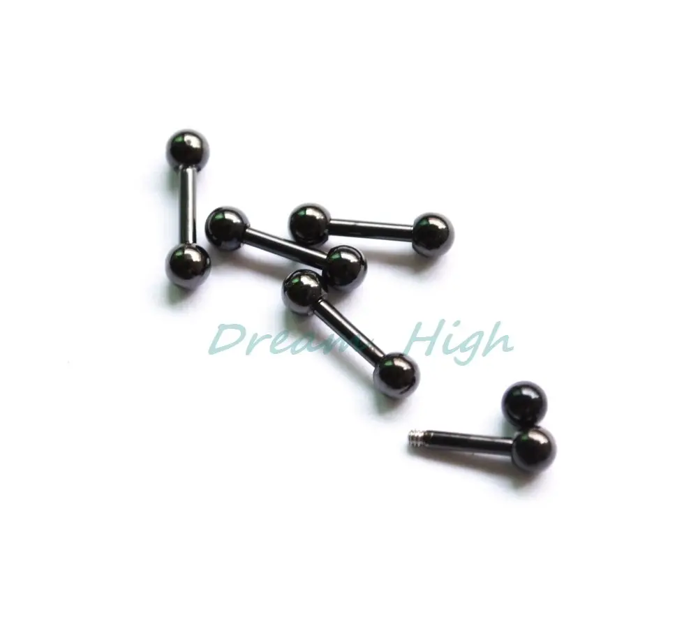 Ear Piercing Earring Stud Black Dumbbell Ring Anium 316l Aeproduct Getsubject