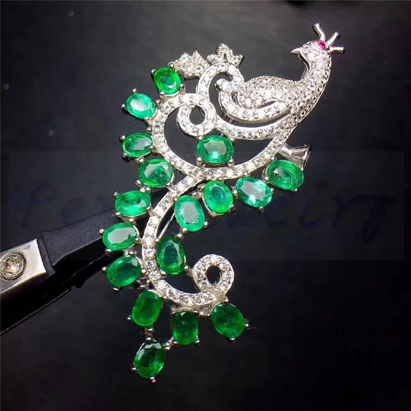 Изумруд брошь булавки Бесплатная доставка 0.25ct * 17 шт драгоценный камень