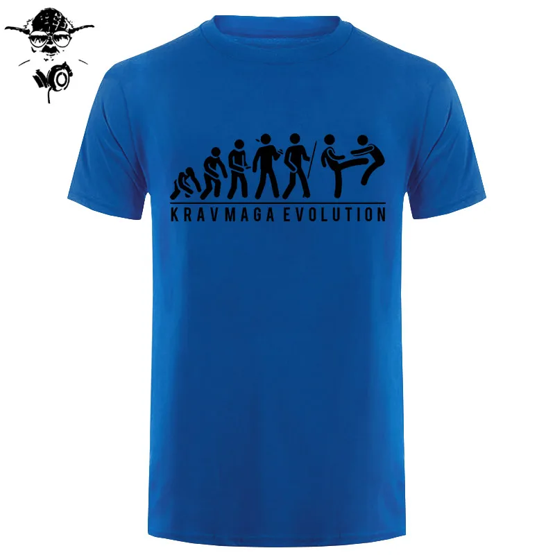 Krav Maga/футболка «Эволюция военных искусств» с принтом «Израиль»; идеальный подарок; Забавный подарок на день рождения для мужчин и мальчиков; Детские хлопковые футболки - Цвет: blue balck