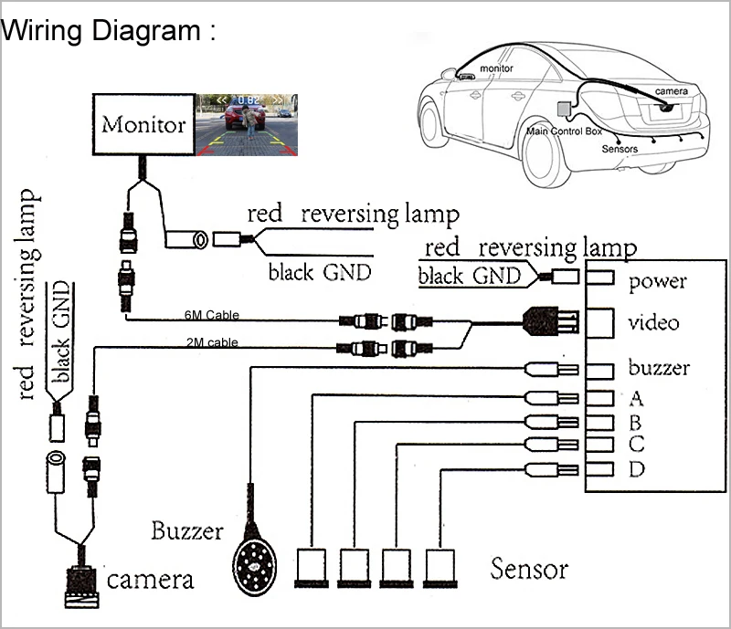 4Pcs//Set Car Parking Reversing Aid Sensors Radar Probe Backup Assist Parts Park Assist Sensor Backup Sensor Black