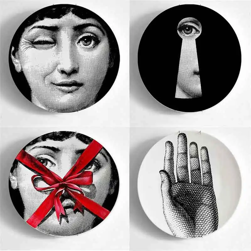 8/10 дюймов мода Милан посуда Живопись Дизайн ногтей Fornasetti тарелки тарелка Настенный декор аксессуары для дома