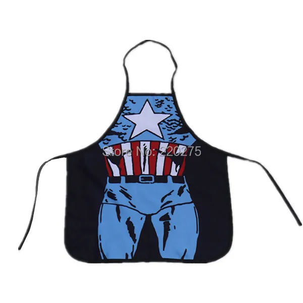 Забавный фартук Капитан Америка костюм героя фартук Пособия по кулинарии фартук вечерние фартук Сексуальная