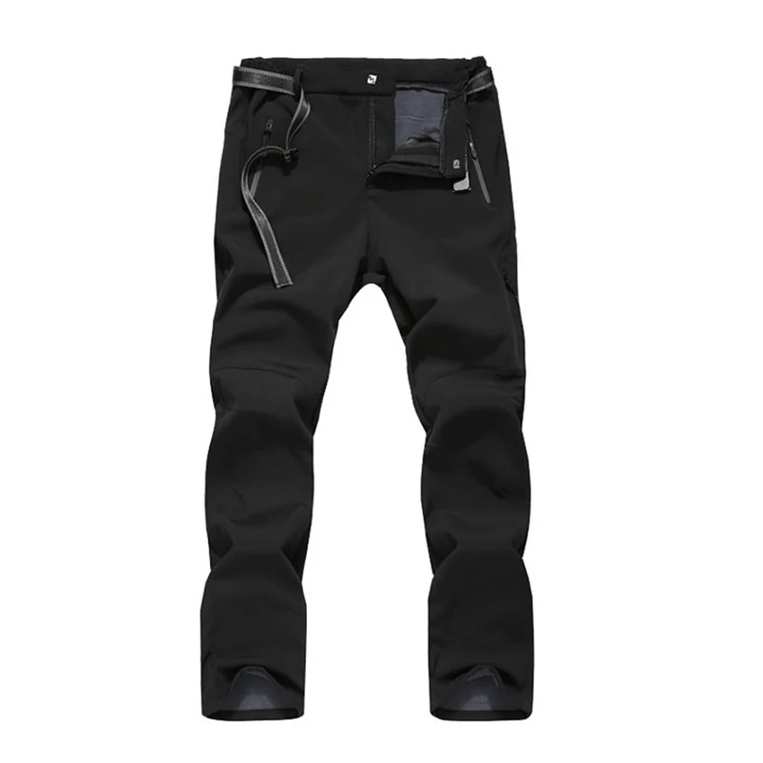 JACKSANQI hombres Otoño Invierno Fleece Softshell senderismo deportes al aire libre Pesca Trekking Camping pantalones más tamaño 5XL RA051