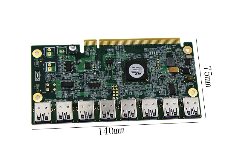1 To 8 PCIe Miner Machine Graphics Card Extension Cord PCI-E 16X Turn 8 Port USB3.0 PCIE Expansion Cards Riser Card BTC LTC ETH-1