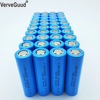 

VerveGuud 40Pcs Real Capacity 2200mAh 3.7v 18650 li-ion Rechargeable Battery For ICR18650-22F Toys Flashlight Tools Batteries