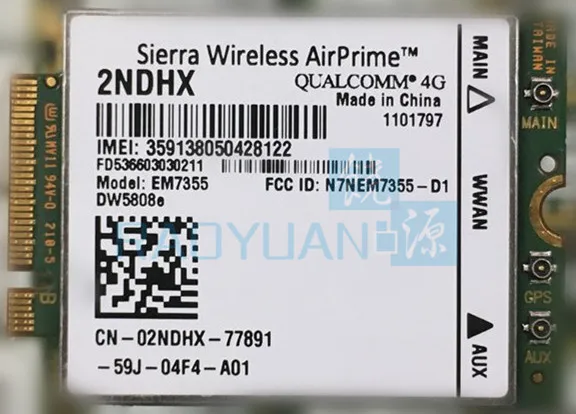 Sierra Gobi5000 EM7355 DW5808e LTE/EVDO/HSPA + 42 Мбит/с NGFF 4G Venue 11 Pro Latitude 14 12 AirPrime WLAN карта|sierra em7355|venue