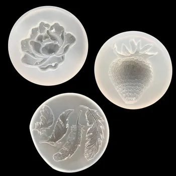 

Feather Strawberry Flower Fondant 3D Mirror DIY Silicone Mold Mould For Pendant Jewelry Making Tool jewelry Crafts resin molds