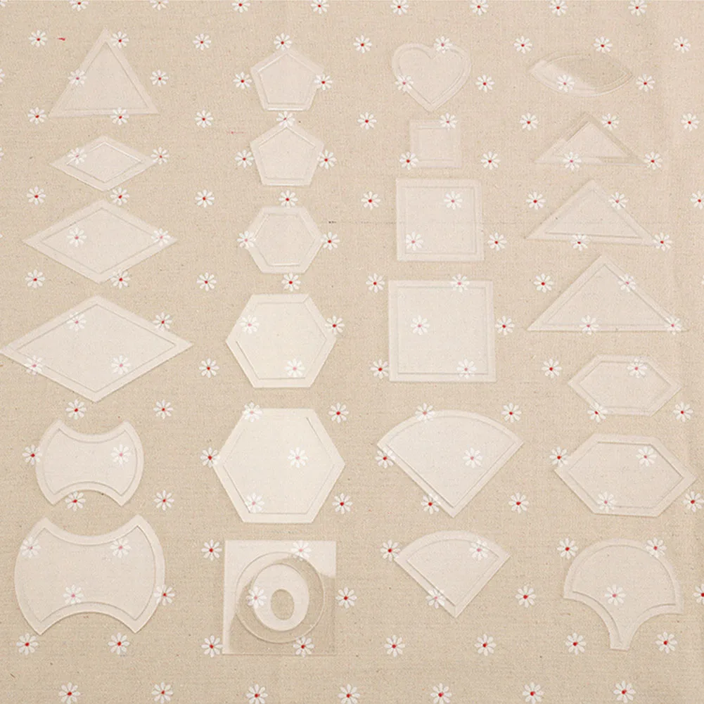 

27 Set Kit Acrylic Ruler Sewing Craft Patchwork Templates Transparent DIY Tool Accessories Quilting Reusable Mixed Handmade