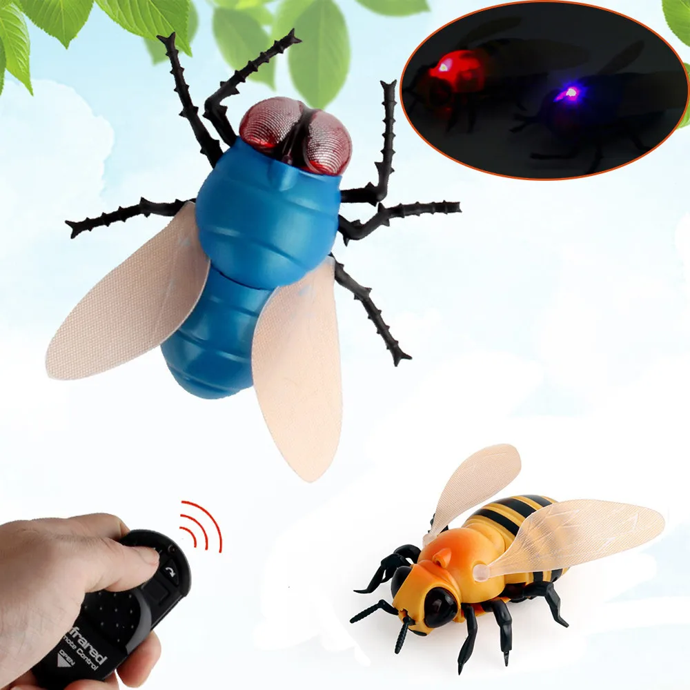 

toys for children Realistic Remote Control Bee Flies Insect Animal Trick Terrifying Toy LED Light Kids toys LED Light A521