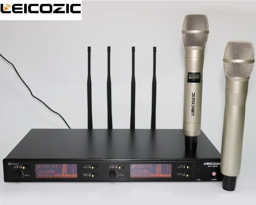 Leicozic ATX220D цифровой беспроводной микрофон профессиональный pll истинное разнообразие микрофона беспроводной 200 канальный микрофон УВЧ fm микрофон