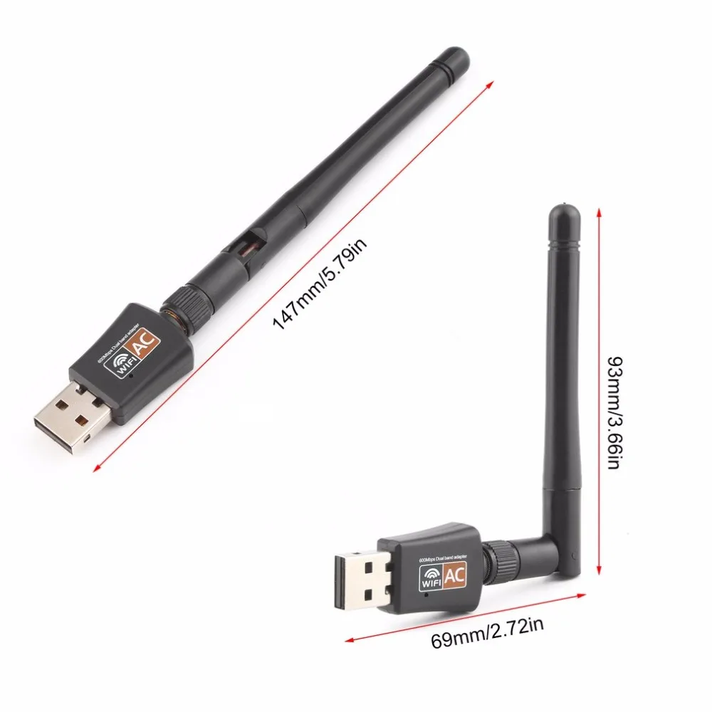 600 Мбит/с двухдиапазонный высокоскоростной беспроводной USB 2,0 WiFi сетевой адаптер с антенной 802.11ac 5 ГГц 2,4 ГГц сетевая карта