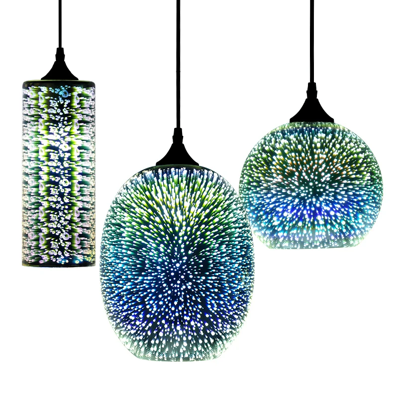HTB1MVRoRbrpK1RjSZTEq6AWAVXa9 Modern 3D Colorful Nordic Starry Sky Hanging Glass Shade Pendant Lamp Lights E27 LED For Kitchen Restaurant Living Room