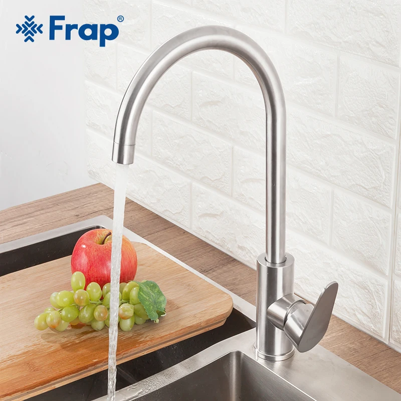 Torneira da Cozinha Misturador da Cozinha Torneira de Água Torneiras de Aço Fria e Quente Manípulo da Torneira Frap Inoxidável Água Único Grifo Cocina