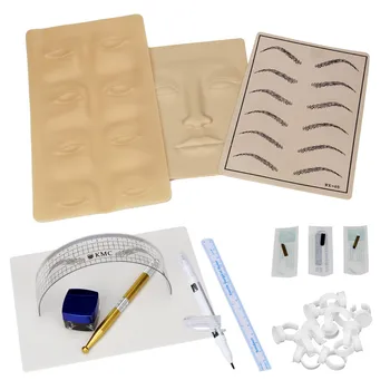 

Eyebrow kit permanent makeup machine tattoo eyebrow tattoo microblading pen Needle Paste Skin Ruler kits 161104