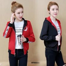 Short hoodies coat female spring autumn new spring plus size jacket women's small jacket double-faced short bomber jackets women