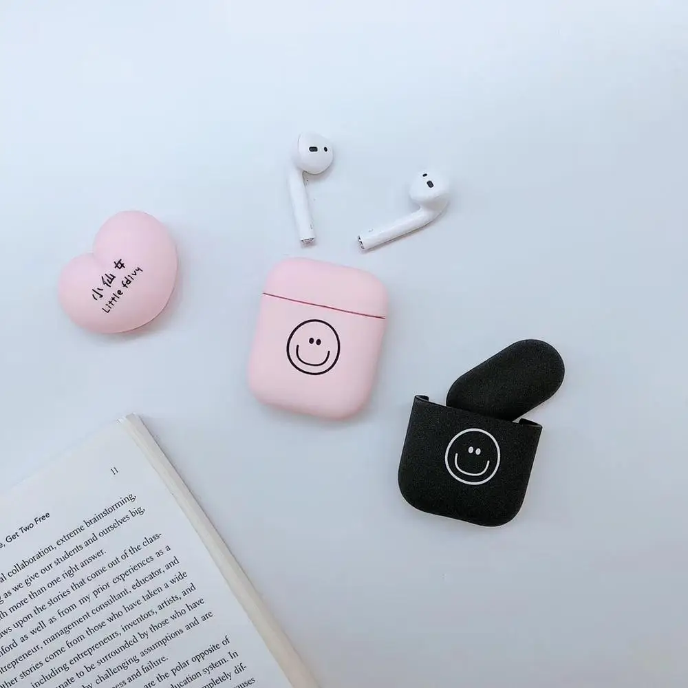 

Korean smiley wireless Bluetooth case for airpods1/2 generation universal matte hard shell headset