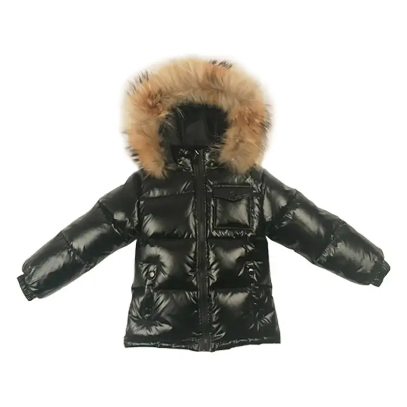 Детская зимняя одежда на 90% белом утином пуху теплая верхняя одежда зимние куртки, пальто Новинка года, парка для маленьких мальчиков худи с натуральным мехом для девочек - Цвет: zongmao