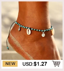 Модные цветные хрустальные браслеты для женщин, Boho, золотой цвет, браслет-цепочка на лодыжку, браслет на ногу, Океанский пляж, ювелирные изделия для ног