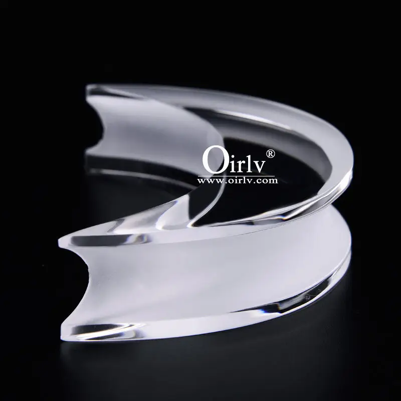 Oirlv Transparent Acrylic Jewelry Necklace Pendant Long Chain Display Crescent Style Prop Holder (6)
