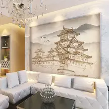 Custom wallpaper mural hand-painted ancient building background wall decoration - high-grade waterproof material Custom wallpaper mural hand-painted ancient building background wall decoration - high-grade waterproof material