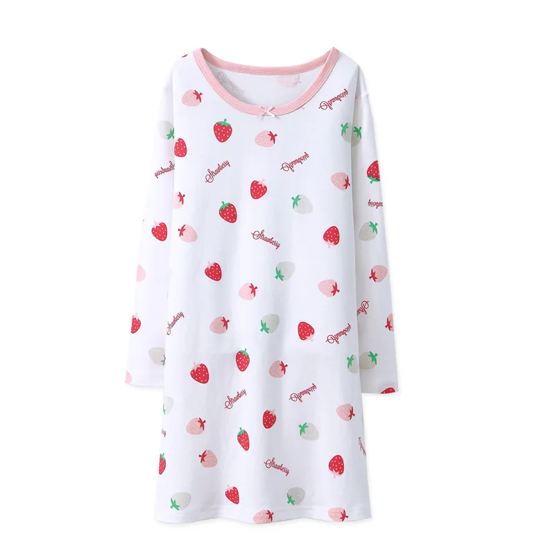 VIDMID/Ночная рубашка для девочек; одежда для сна; детское платье с длинными рукавами; одежда с клубникой; детская одежда для сна; халат; 7010 99