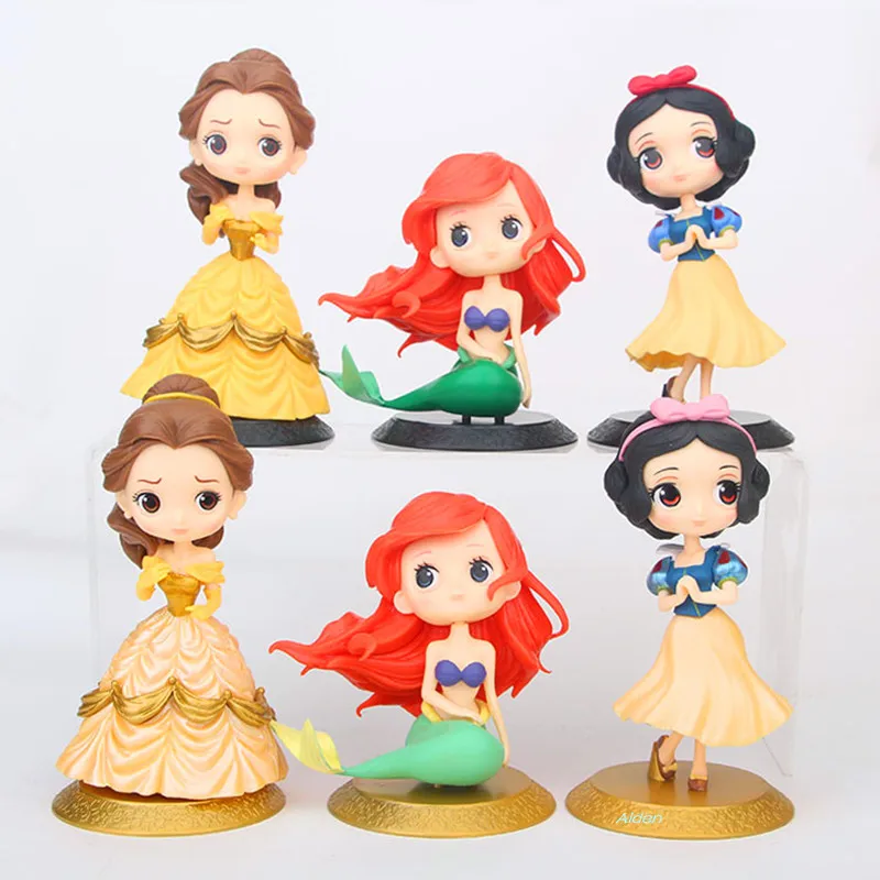 

6" Princess Snow White Fairy Girl Dressing Up belle mermaid Alice PVC Action Figure Collectible Model Toy 0PP L161