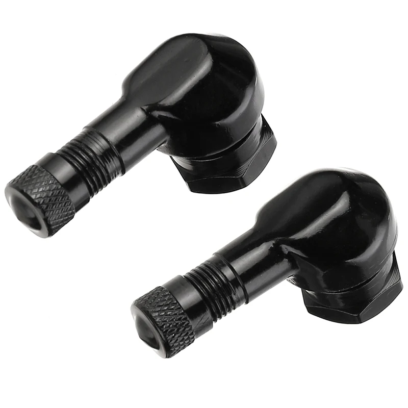 2pcs Black Motorcycle CNC 90 Degree Angle Wheel Tire NCY Leak-proof TWPO Valve