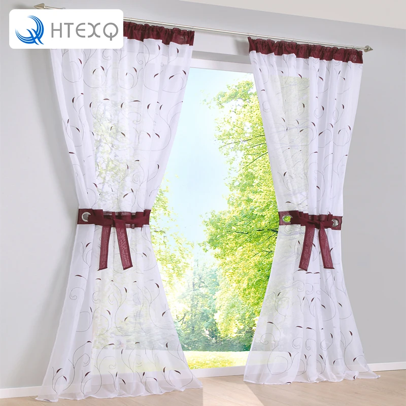 Htexq Spring 2018 New Style Embroidered Voile Sheer Floral Sitting Room Window Curtains For Living Room Tab Tape Top Curtains Curtains Aliexpress
