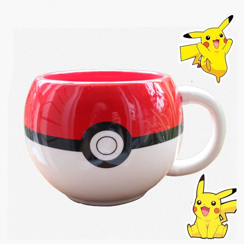 320 мл кофейная кружка Pokemon Go Poke Ball Pikachu, керамическая кофейная кружка с рукояткой, чайная чашка для мальчика, Подарочная чашка-сюрприз