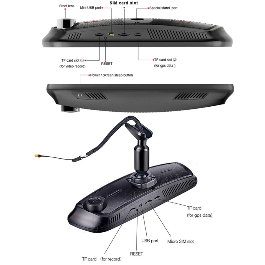 WHEXUNE 8," 4G Автомобильный видеорегистратор зеркало заднего вида Full HD 1080P видеокамера рекордер ADAS gps навигация wifi Android двойной объектив Dashcam