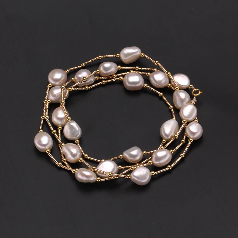 Ожерелье женское длинное из натурального пресноводного жемчуга|jewelry long necklace|jewelry