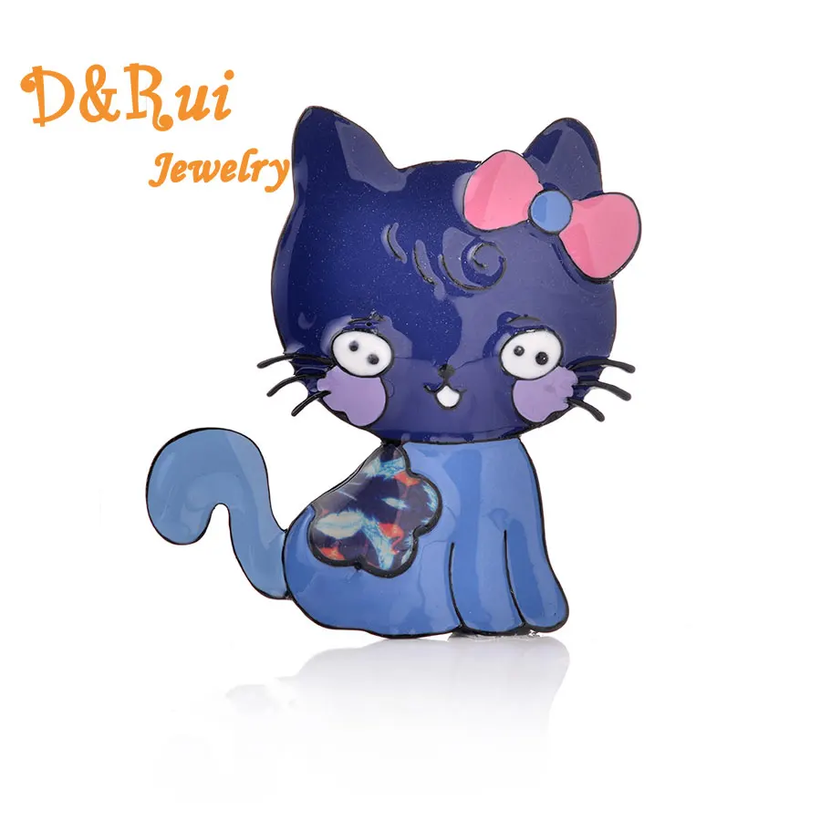 

Enamelled Cat Brooch For Women And Girls Cute Cartoon Animal Brooches Pins Female Fashion Metal Zinc Alloy Jewelry Accessories