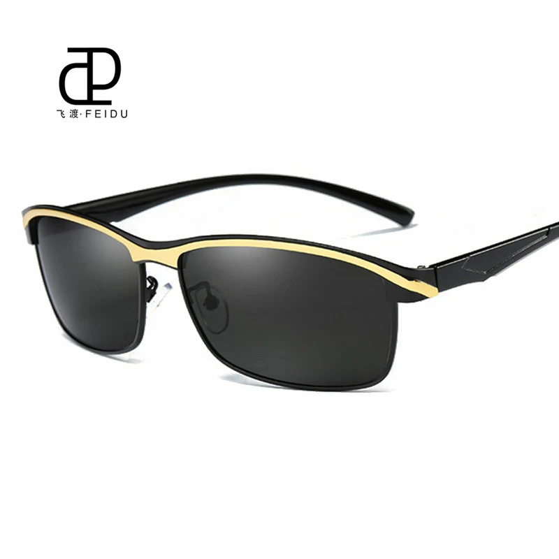 FEIDU High Quality Polarized Sunglasses Men Alloy Frame Goggle Sun