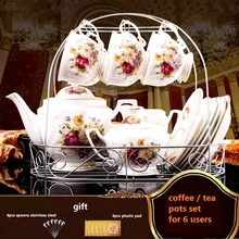 Кофейник/чайник Набор 15 предмета кофейные/чайные инструменты роскошный дизайн костяного фарфора кофейная короткая чашка и блюдце чайный горшок