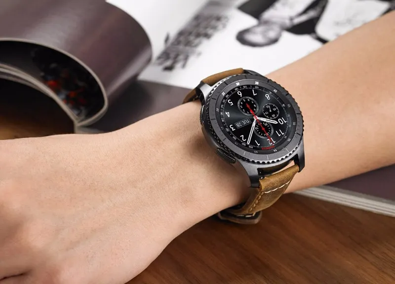 22 мм Винтаж Crazy Horse из натуральной кожи Ремешки для samsung Galaxy Watch 46mm Ременная Передача S3 классический/Frontier силиконовые браслеты