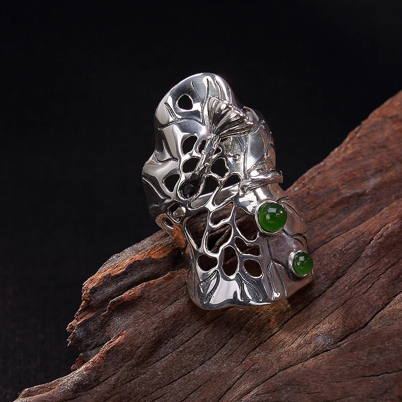 Серебряное кольцо с оленем из чистого серебра S925 пробы серебряное натуральной