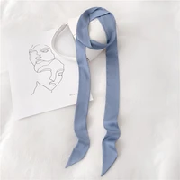 Luna & Dolphin kobiety wąski długi szalik 200x 5cm szyfon jednolity kolor jedwab gumowa czerwień krawat czarna torba wstążka opaski Choker Streamer 4