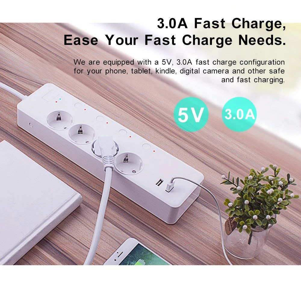 WiFi Smart Power Strip,Intelligent Plug,Wireless Timer,Remote Control by Smartphone for Android/iOS/Google Home/Amazon Alexa