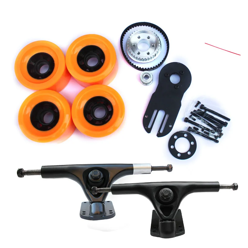 New Electric Skateboard Wheels Double Drive Truck Electric Skateboard Single Drive Gear Belts Electric Skateboard Parts - Цвет: Kit 3