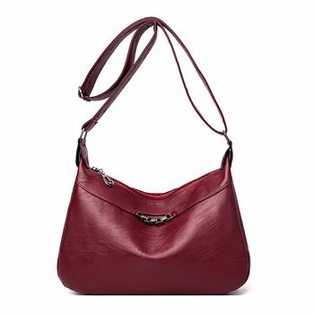 

2019 Women Leather Handbags High Quality Vintage Soft Leather Shoulder Bag Messenger Female Sac A Main Crossbody Bags For Women